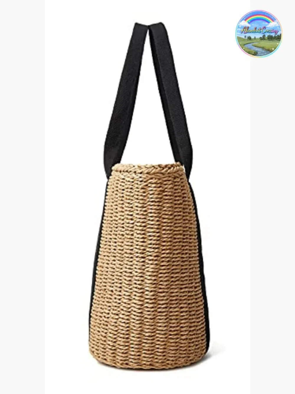 Handwoven Straw Tote Beach Bag Summer Hobo Purse Drawstring Closure